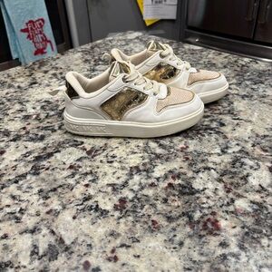 Michael Kors White and Gold Kids' Sneakers
